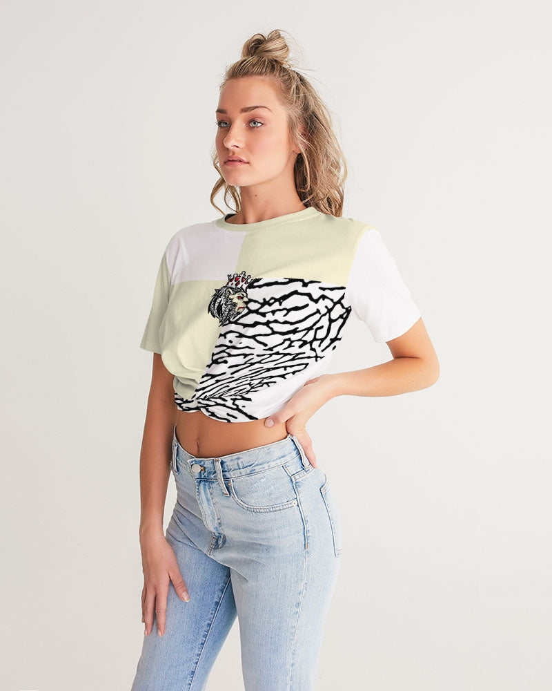 Reimaged 3’s (Square) Women's Twist-Front Cropped Tee