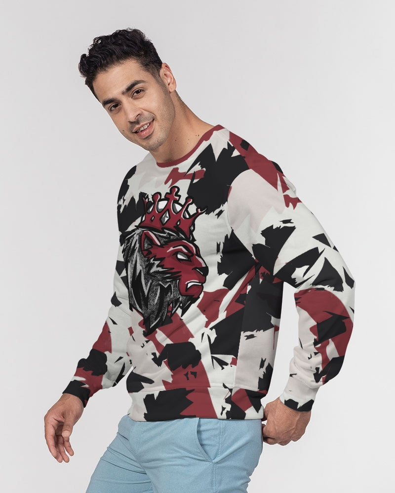 Lost and Found 1’s (Red/Multi) Men's Classic French Terry Crewneck Pullover