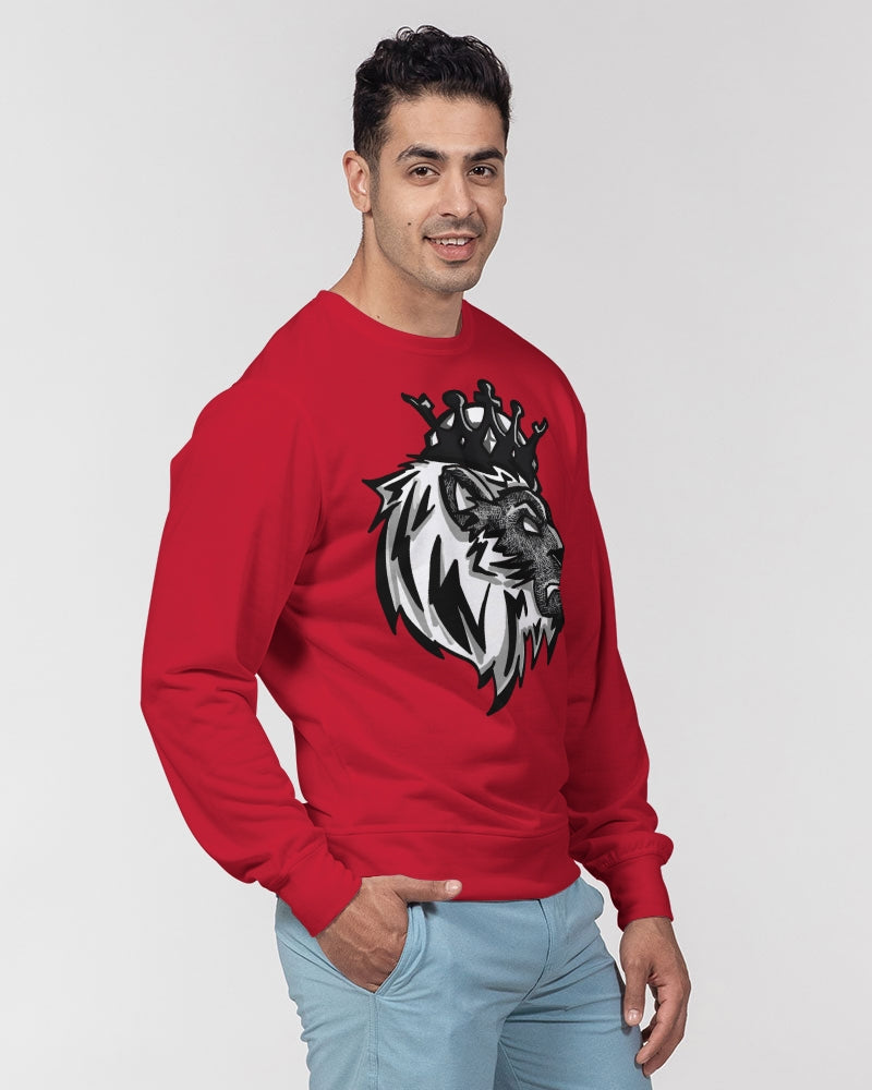 Lost and Found 1’s (Red) Men's Classic French Terry Crewneck Pullover