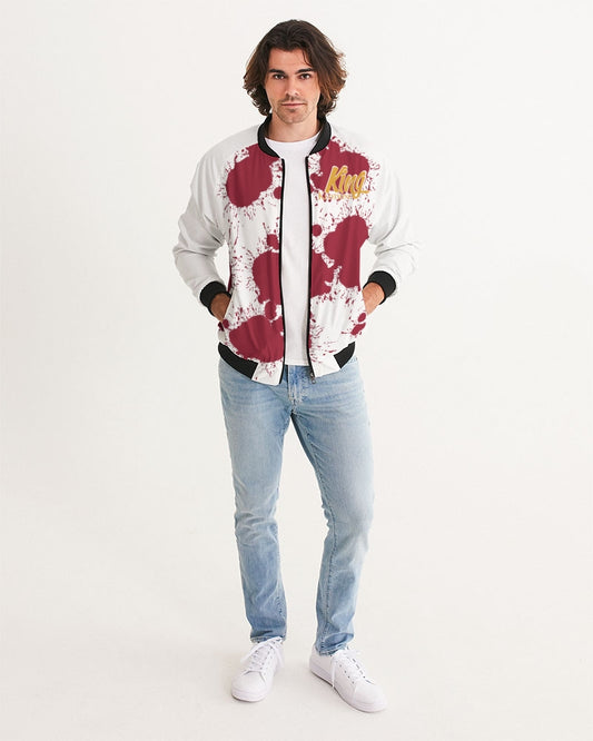 Cardinal 3’s (White/Red Splatter) Men's Bomber Jacket